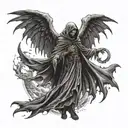 grim reaper with wings tattoo design idea
