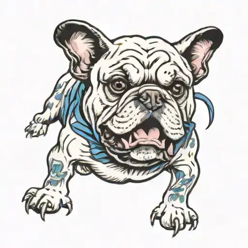 A bulldog in sheep's clothing items morphing into spider tattoo design idea