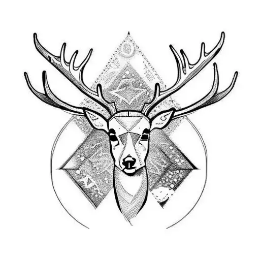 deer with star of david tattoo design idea