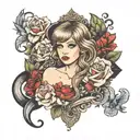 Livro cálice de fogo e Taylor Swift  longe live tattoo design idea