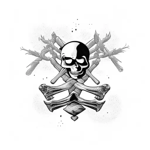 skeletons around a campfire drinking beers and playing guitar tattoo design idea