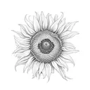 sunflower with hummingbird  tattoo design idea