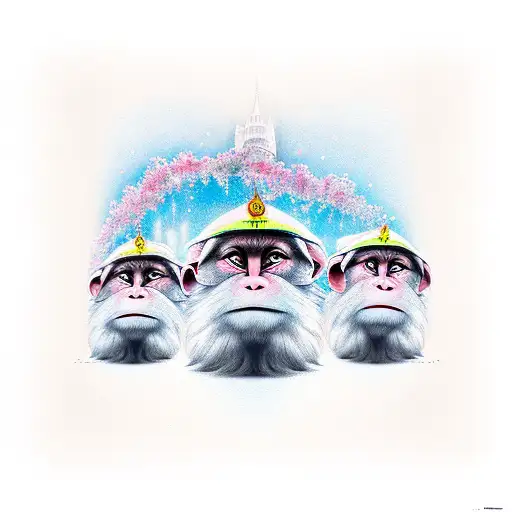 three wise monkeys tattoo design idea