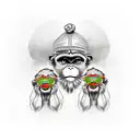 three wise monkeys tattoo design idea