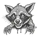 racoon climbing tattoo design idea