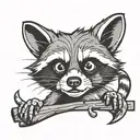 racoon climbing tattoo design idea