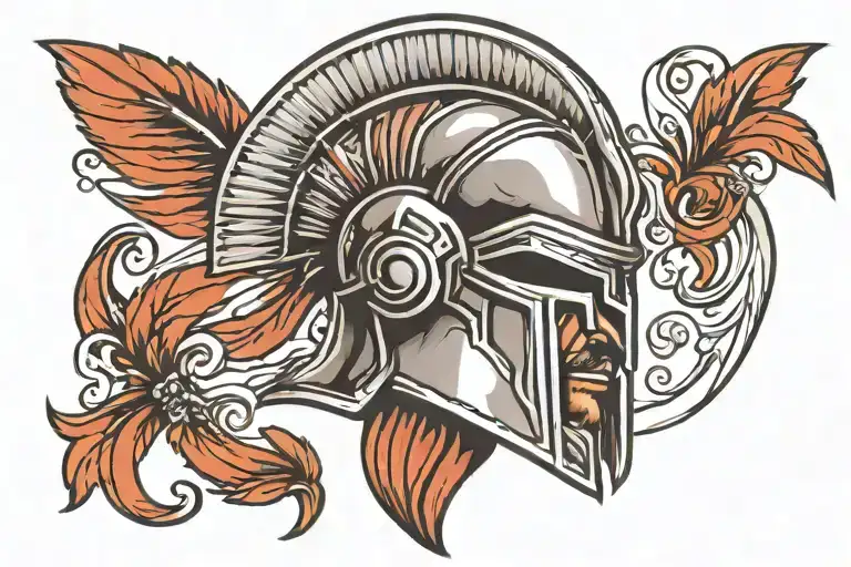 Spartan helmet tattoo design idea