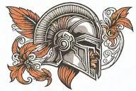 Spartan helmet tattoo design idea
