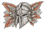 Spartan helmet tattoo design idea