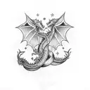 arm tattoo dragon dotwork stars and sparkles armband ouroboros tattoo design idea