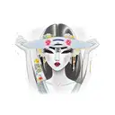 beautiful geisha with long lashes and full lips  tattoo design idea