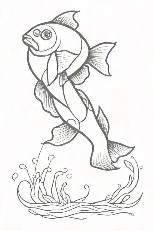 coi fish swimming tattoo design idea