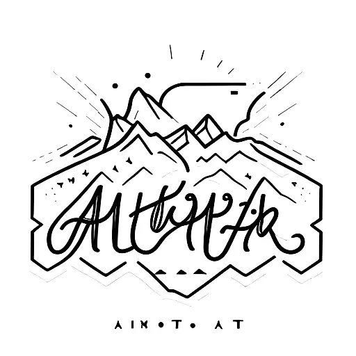 A minimalist tattoo of a hiking trail sign with the words 'amor fati' on it tattoo design idea