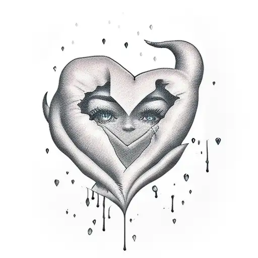 Crying Heart tattoo design idea