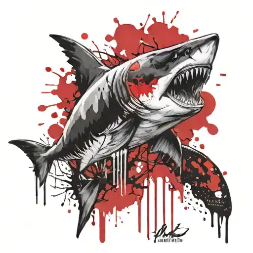 tiburón zombie  tattoo design idea