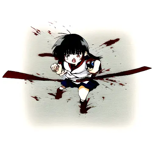 megumi fushiguro with shikigamis and blood tattoo design idea