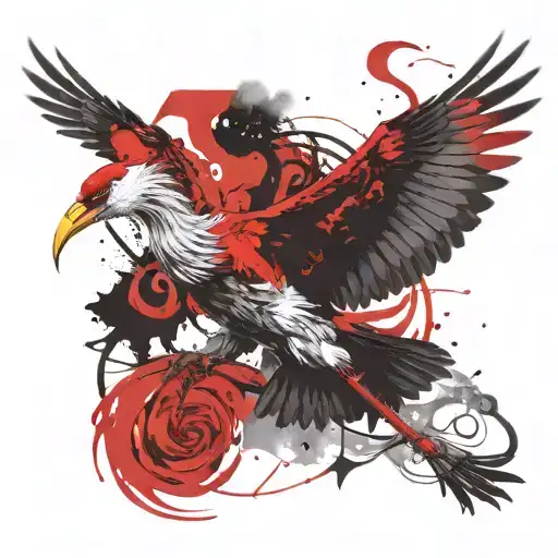 crane joker serpent aigle tattoo design idea