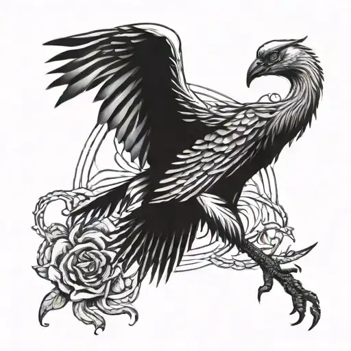 crane joker serpent aigle tattoo design idea