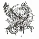 crane joker serpent  tattoo design idea