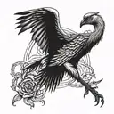 crane joker serpent aigle tattoo design idea