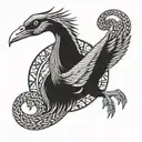 crane joker serpent aigle tattoo design idea