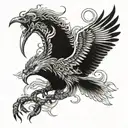 crane joker serpent aigle tattoo design idea