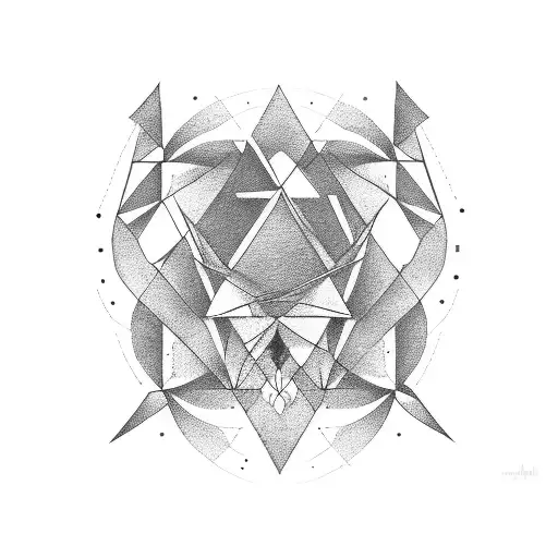 simple family geometric design for husband wife and one daughter tattoo design idea