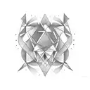 simple family geometric design for husband wife and one daughter tattoo design idea