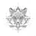 simple family geometric design for husband wife and one daughter tattoo design idea