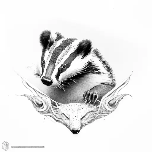Badger in action  tattoo design idea