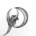 crescent moon in taurus tattoo design idea