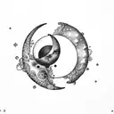 crescent moon in taurus tattoo design idea
