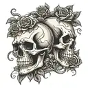 skull and roses intertwined symbolizing freedom tattoo design idea