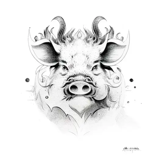 Year of the Boar tattoo design idea
