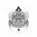 Ace of spades with dice and flowers around the card tattoo design idea