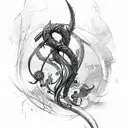 Caduceus tattoo design idea