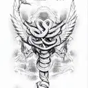 Caduceus tattoo design idea