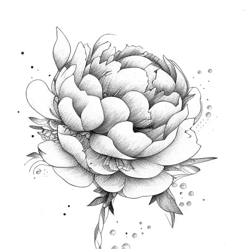 peonies tattoo design idea