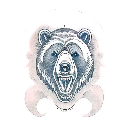 traditional grizzly bear head tattoo