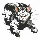 ugly smiling cat get angry  tattoo design idea