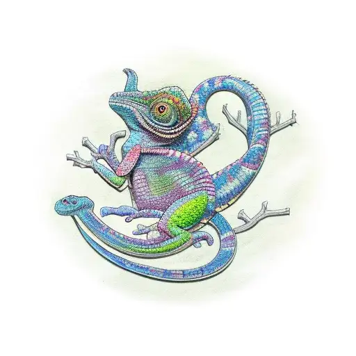  chameleon tattoo design idea
