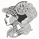 Colombian tribal female tattoo design idea