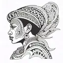 Colombian tribal female tattoo design idea