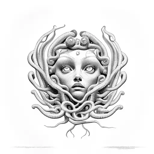 Medusa fern tattoo design idea