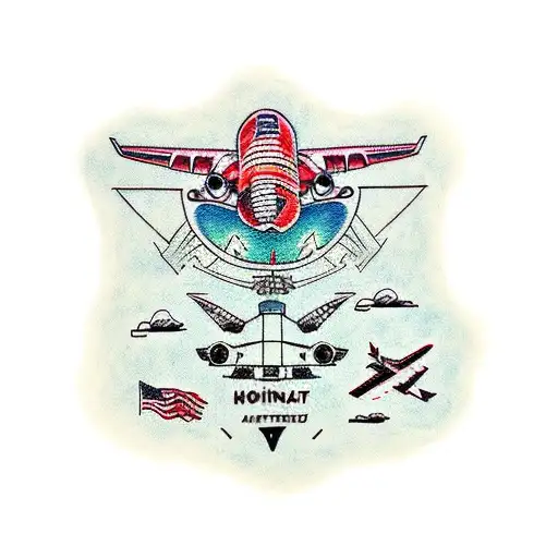 airport, runway, radar tattoo design idea