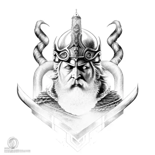 odin, sandman o sonho, ao fundo as torres negras tattoo design idea