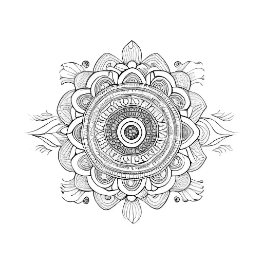 mandala elbow tattoo design idea