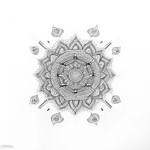 mandala elbow tattoo design idea