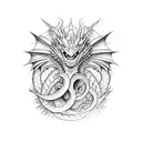 Dragon abstract tattoo design idea