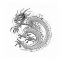 Dragon abstract tattoo design idea